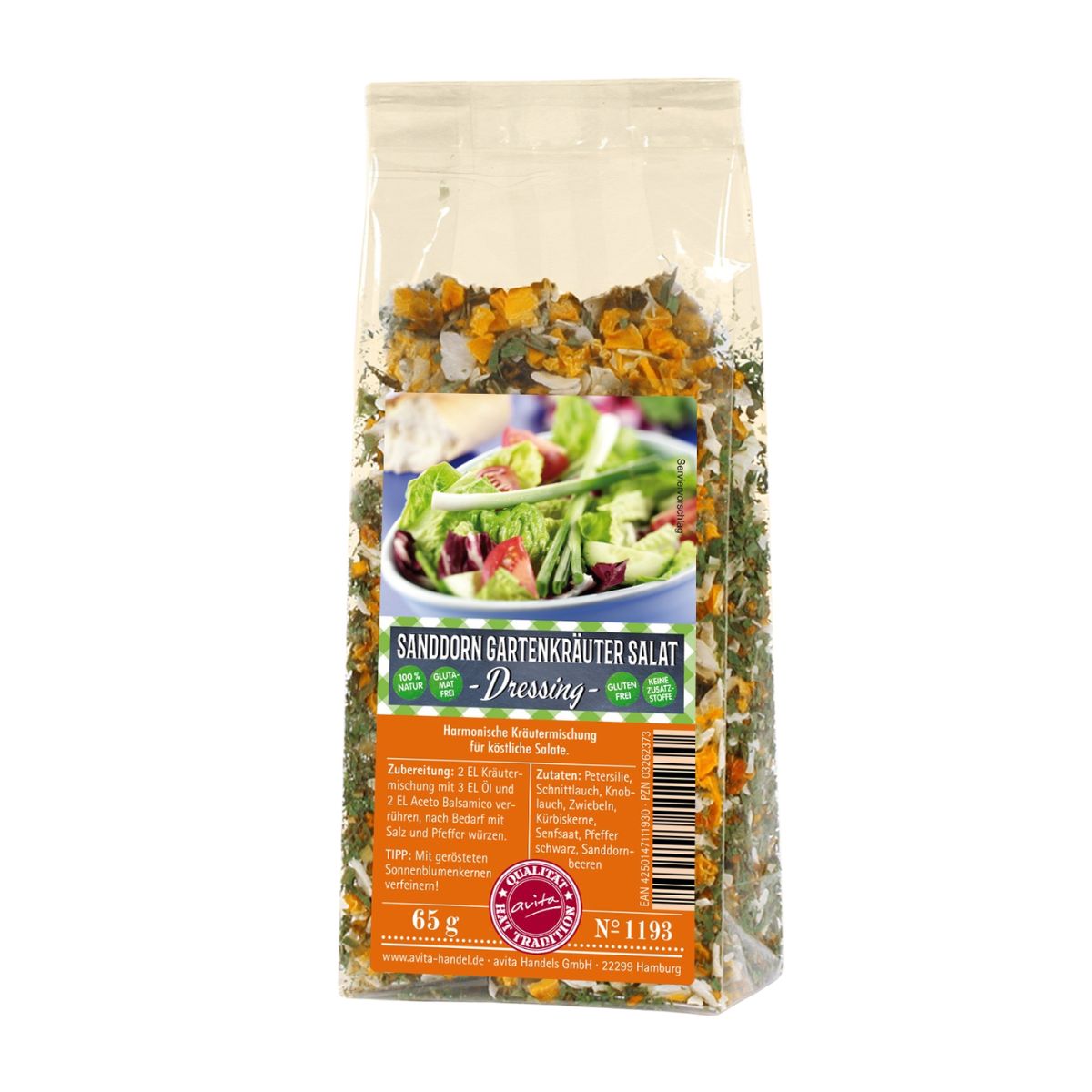 Salat Dressing Sanddorn Gartenkräuter-Salat 60g
