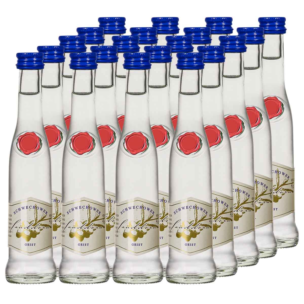 Schwechower-Ration-Sanddorn-Geist-0-04ltr Obstgeist Sanddorn 20x4cl (40%Vol) - RATION
