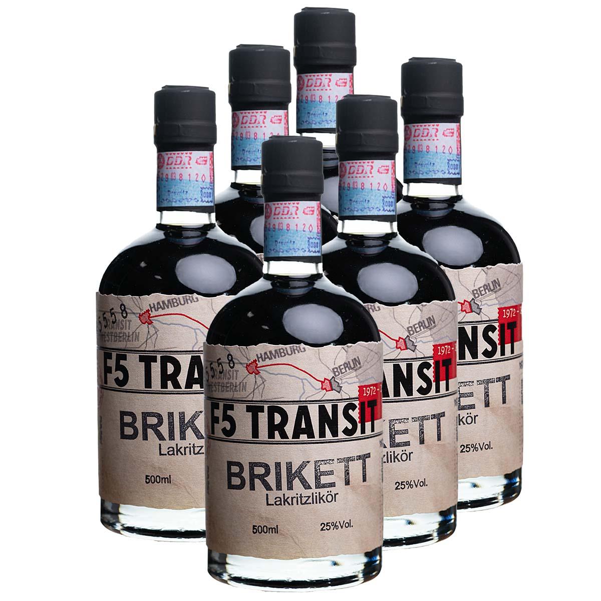 Brikett Lakritz Likör 6x0.5l (25%Vol) No. 5558 - RATION Brikett Lakritz Likör 6x0.5l (25%Vol) No. 5558 - RATION