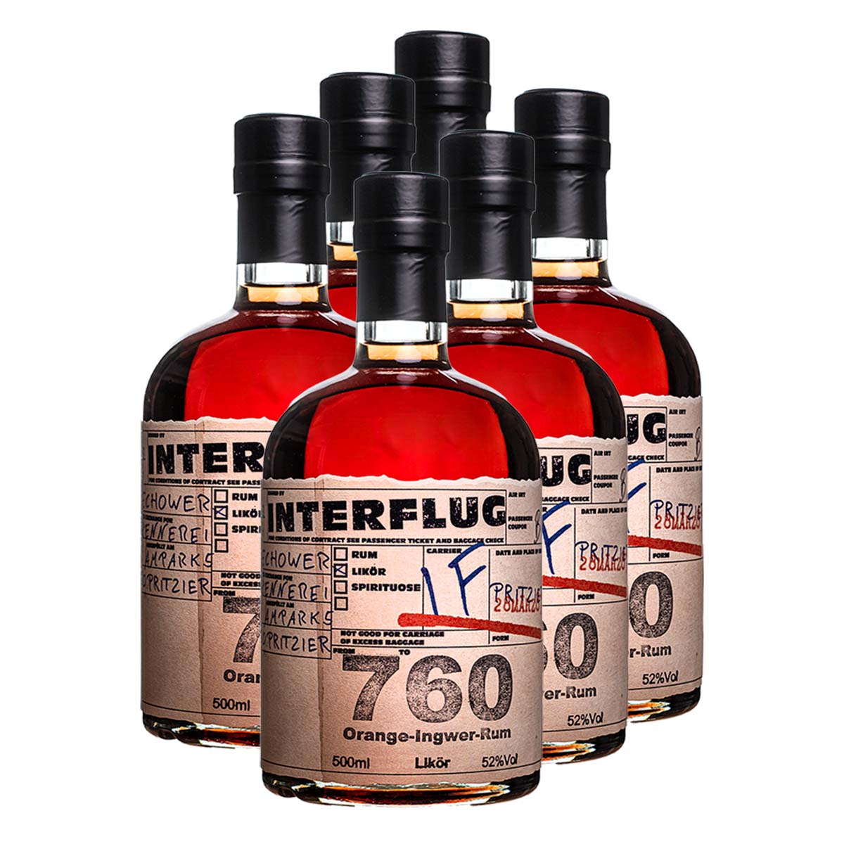 Interflug 760 6x0.5l (52%Vol) - RATION
