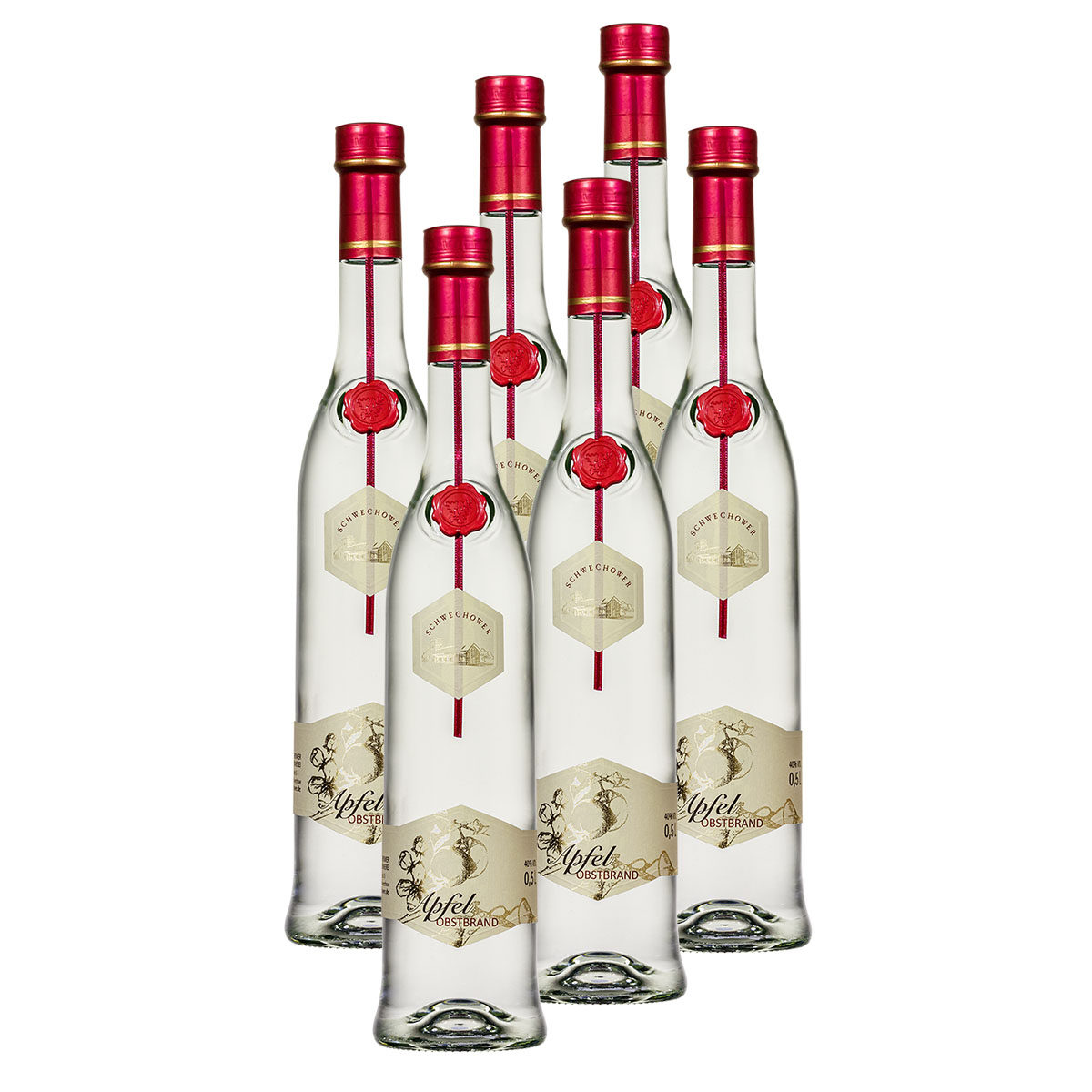 6-x-Obstbrand-APFEL-0-5l-40-Vol-Apfelbrand 6 x Obstbrand APFEL 0.5l (40%Vol.) - Apfelbrand