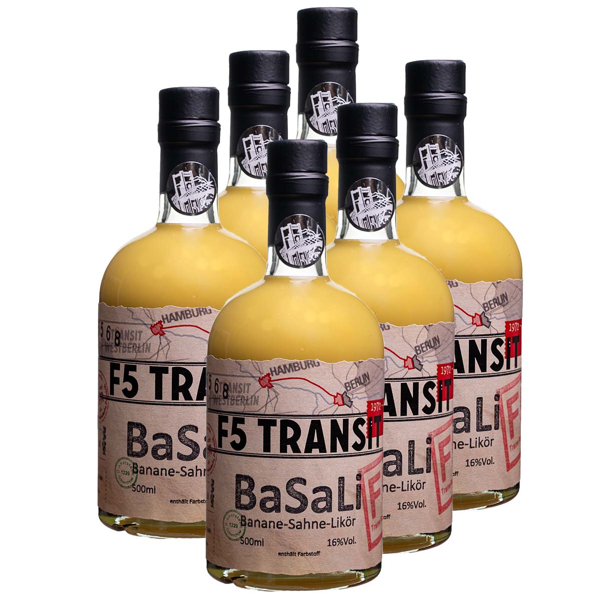 BaSaLi Bananen Likör 6x0.5l (16%Vol) No. 5568 - RATION