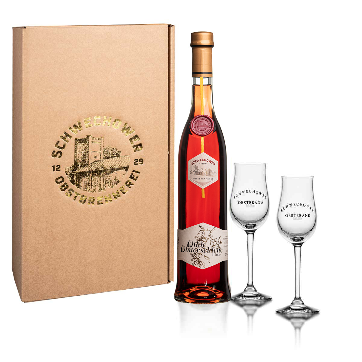 Likör Wilde Winterschlehe 0.5l (25%Vol) + Gläser (Präsent 10628) Likör Wilde Winterschlehe 0.5l (25%Vol) + Gläser (Präsent 10628)