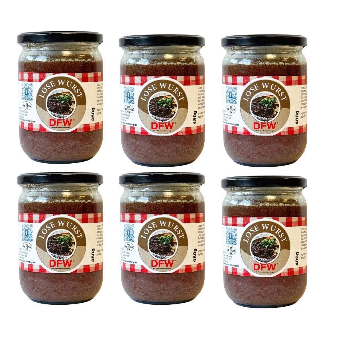 6 x Lose Wurst 480g | 6 Gläser | DFW 15289