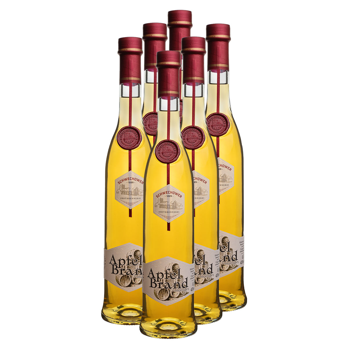 Obstbrand Apfel - fassgelagert 6x0.5l (43%Vol) - RATION
