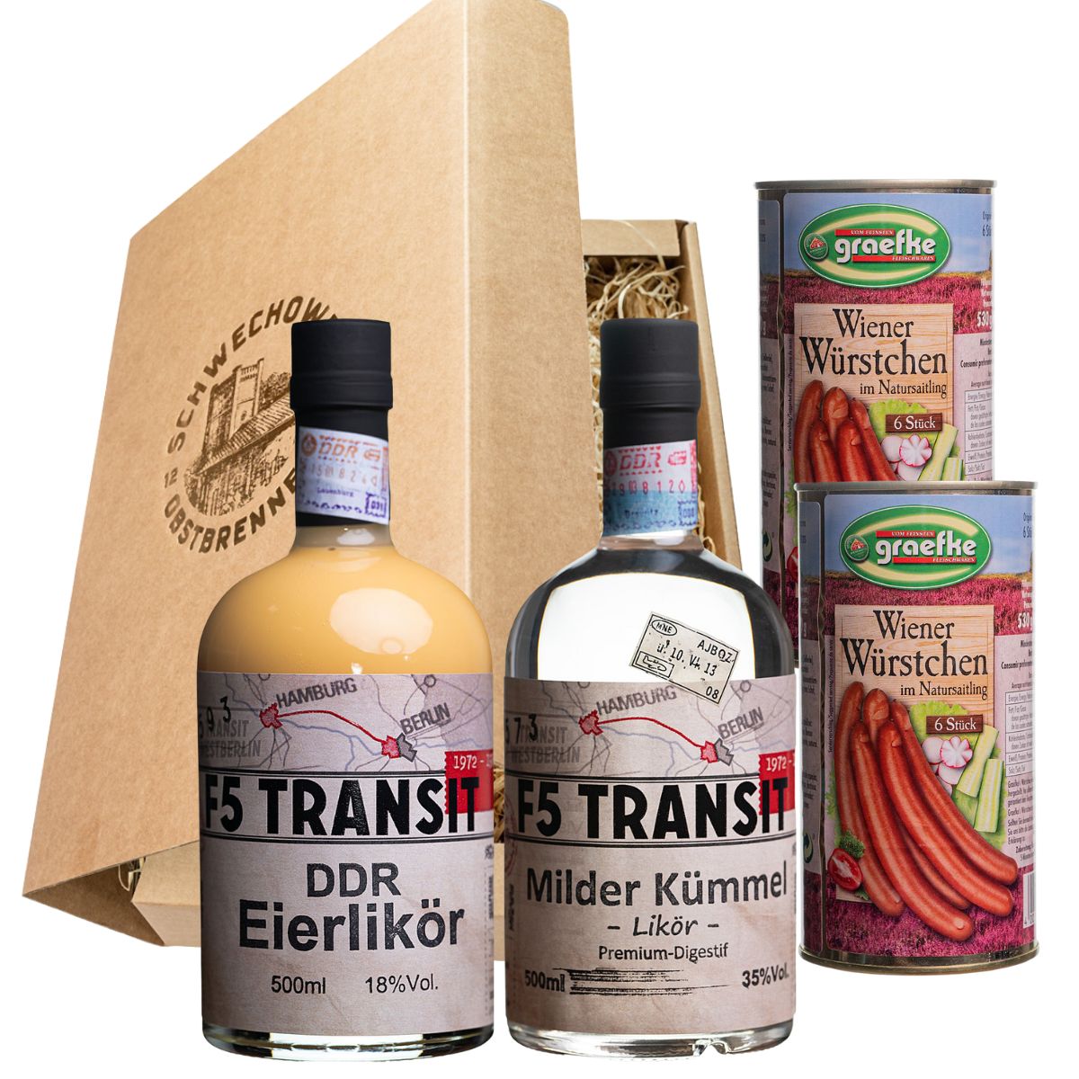 Schnapsgeschenk Nr. 15236 | Eierlikör + Kümmel + Wiener