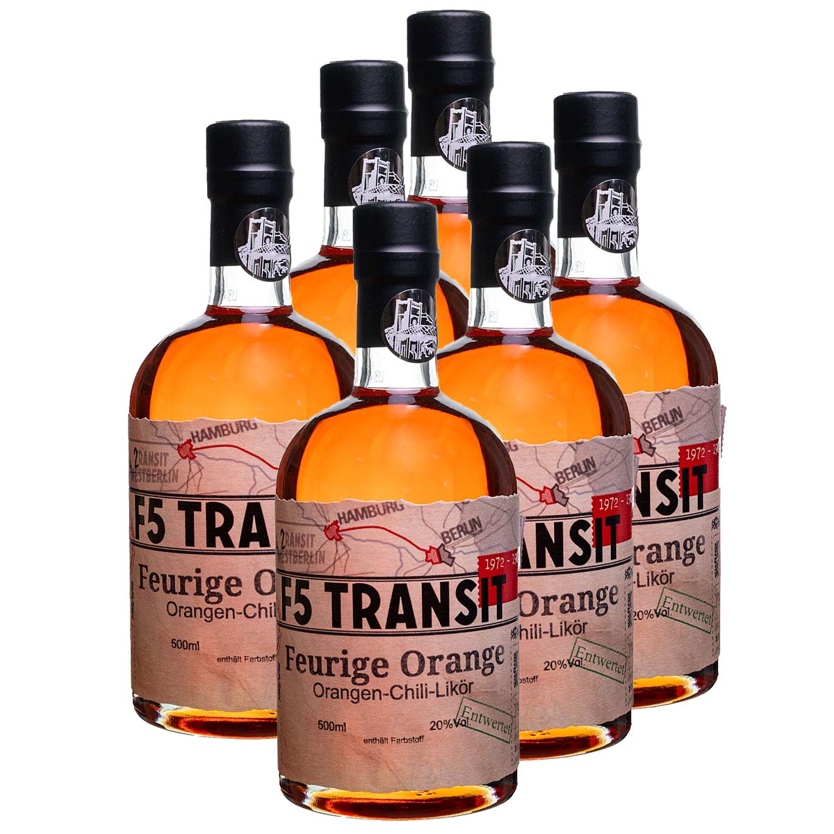 Feurige Orange Likör 6x0.5l (20%Vol) No. 5542 - RATION Feurige Orange Likör 6x0.5l (20%Vol) No. 5542 - RATION