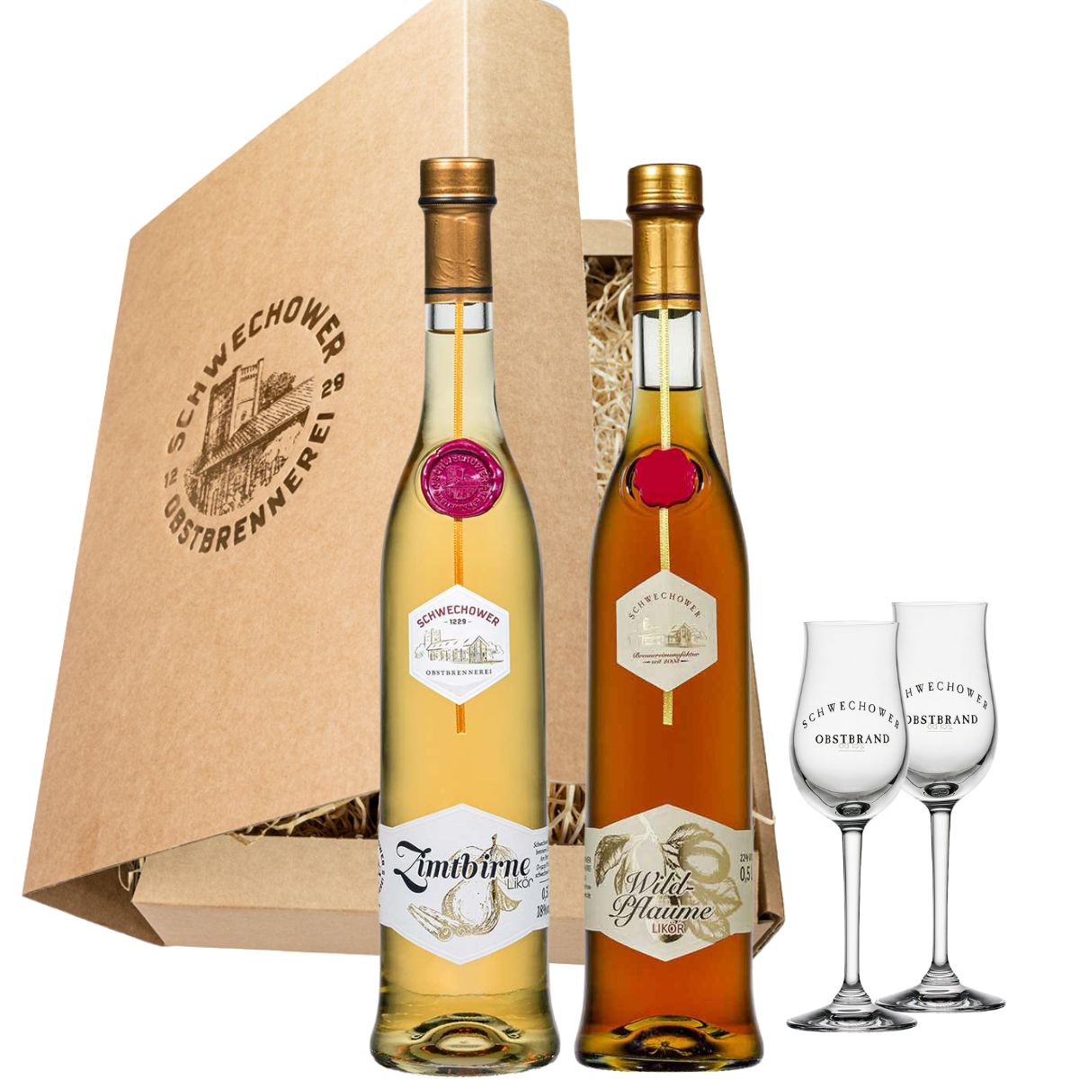 Schnapsgeschenk Nr. 15234 | Zimtbirne + Wildpflaume