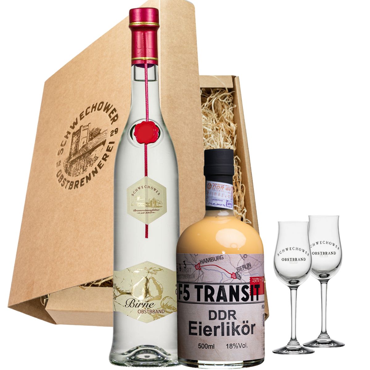 Schnapsgeschenk Nr. 15264 | Williams Birne + DDR-Eierlikör