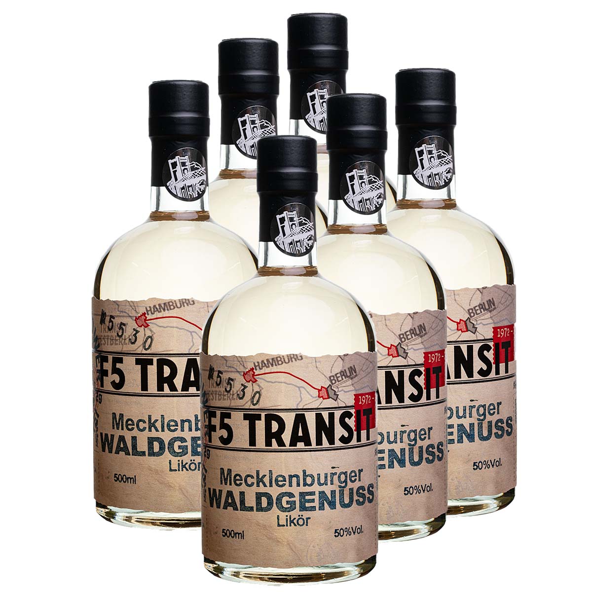 Waldgenuss Likör 6x0.5l (50%Vol) No. 5530 - RATION Waldgenuss Likör 6x0.5l (50%Vol) No. 5530 - RATION