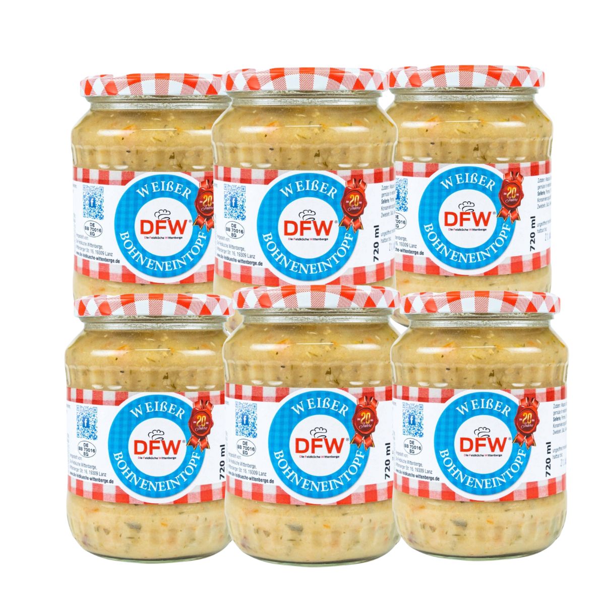 6 x Weißer Bohneneintopf 720ml | 6 Gläser | DFW 15256
