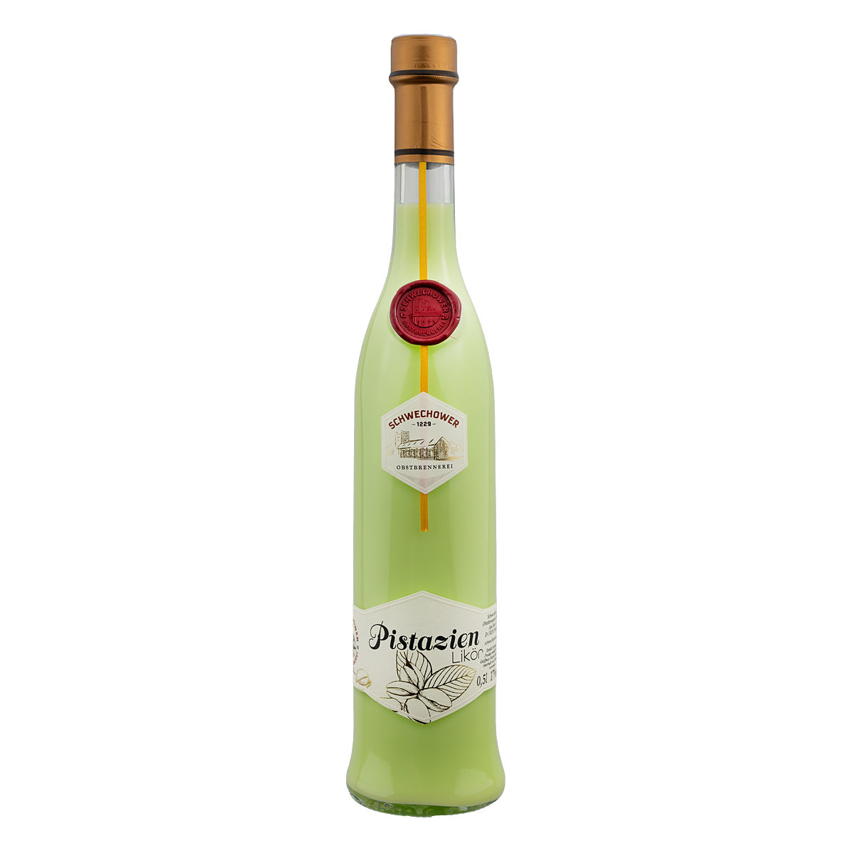 Likör Pistazie 0,5l + 2 Bouquetgläser (17%Vol.) - Geschenk