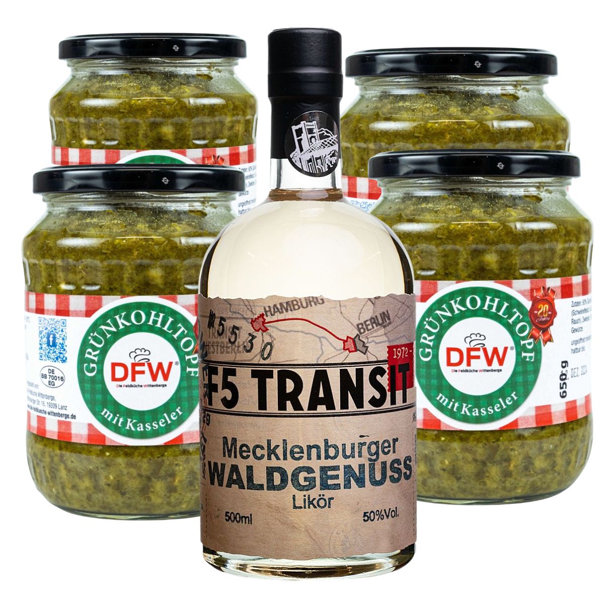 TransitPaket Waldgenuss Likör + DFW Grünkohltopf mit Kasseler (TP013)