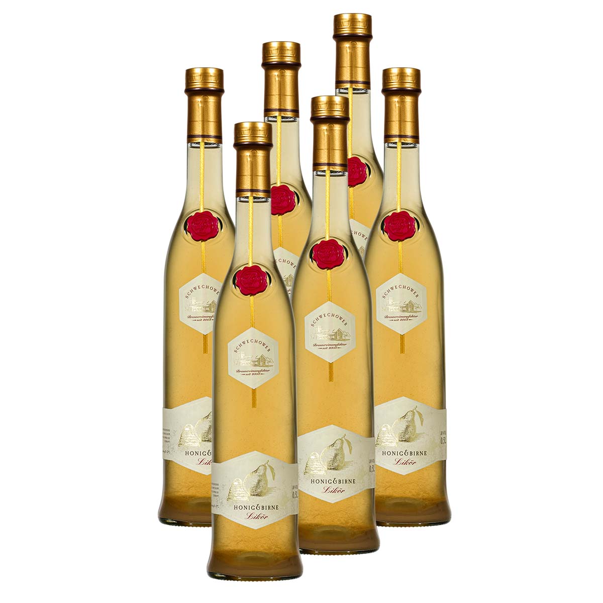 6 x Likör Honig & Birne (30%Vol.) - Birnenlikör mit Honig 0.5l