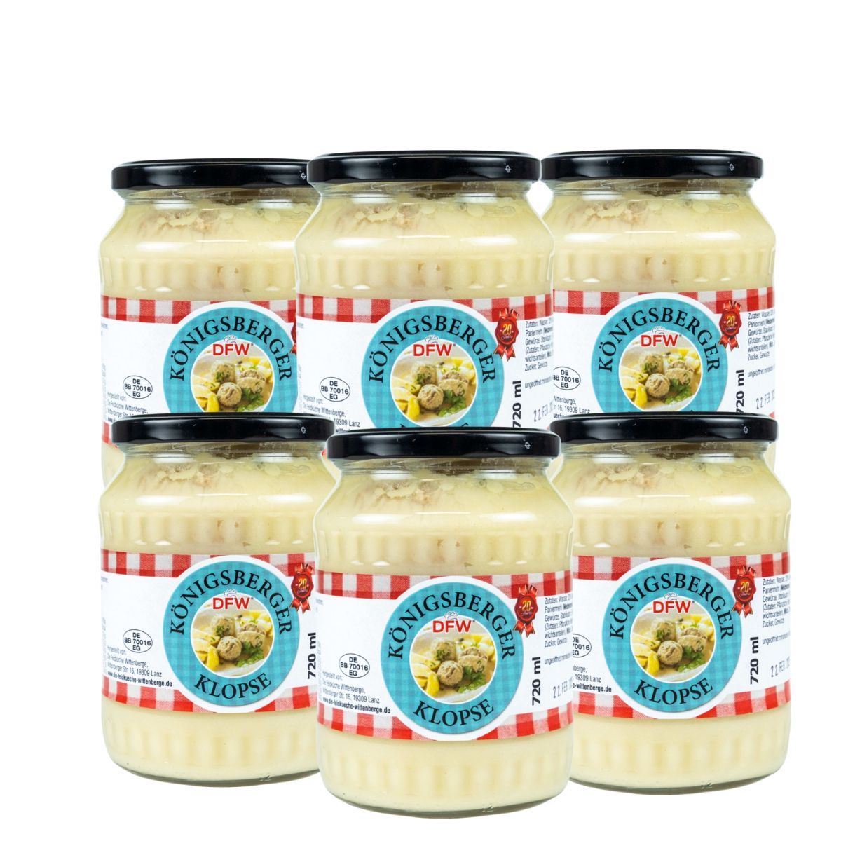 6 x Königsberger Klopse 650g | 6 Gläser | DFW 15258