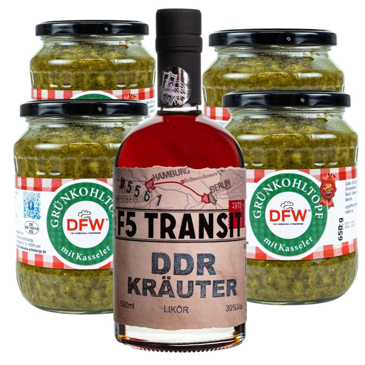 TransitPaket Kräuterlikör + DFW Grünkohltopf mit Kasseler (TP012)