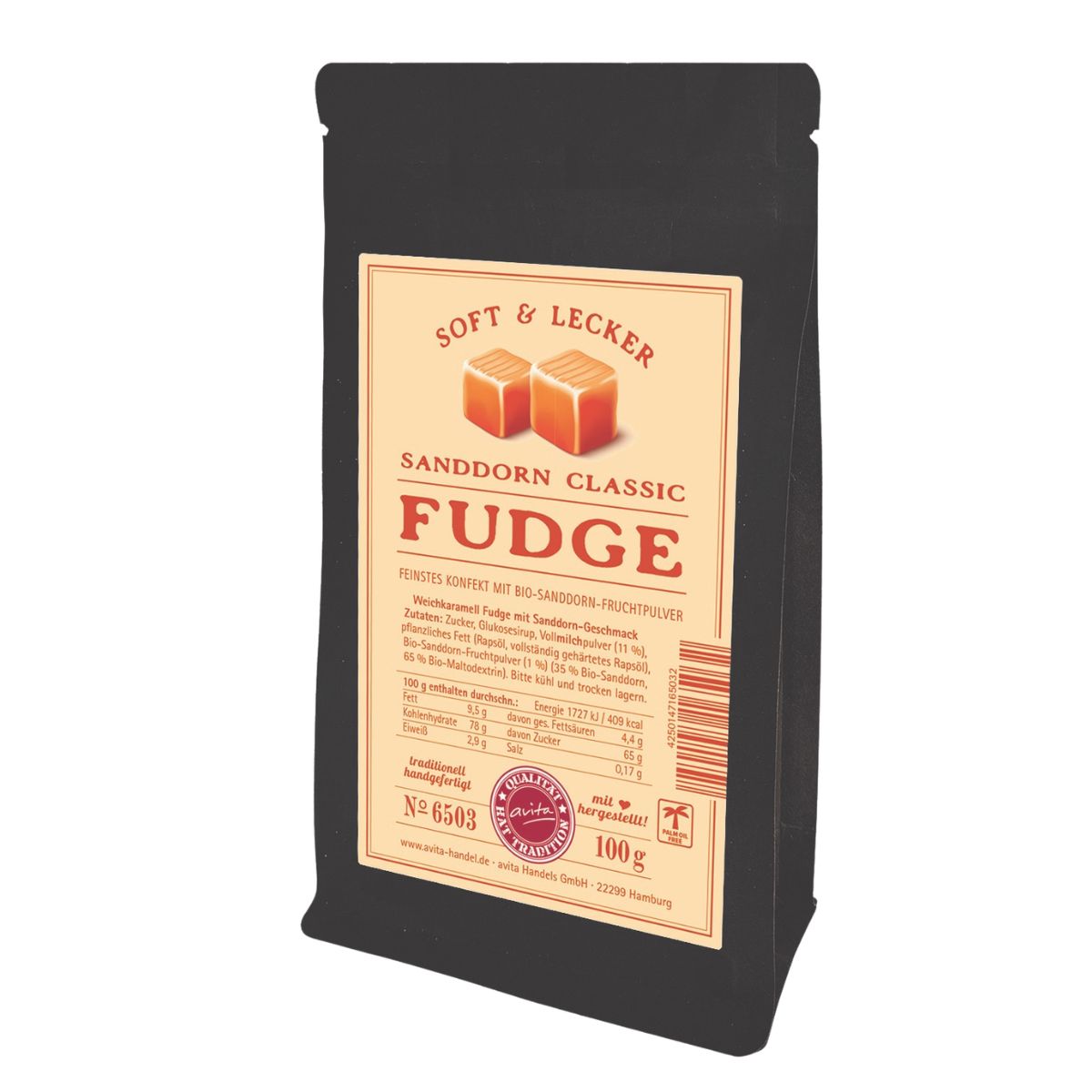 Fudge Sanddorn Classc feinstes Konfekt mit Bio-Sanddorn 100g