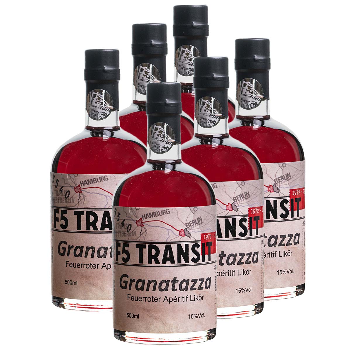 Granatazza Aperitif Granatapfel Likör 6x0.5l (15%Vol) No. 5540 - RATION