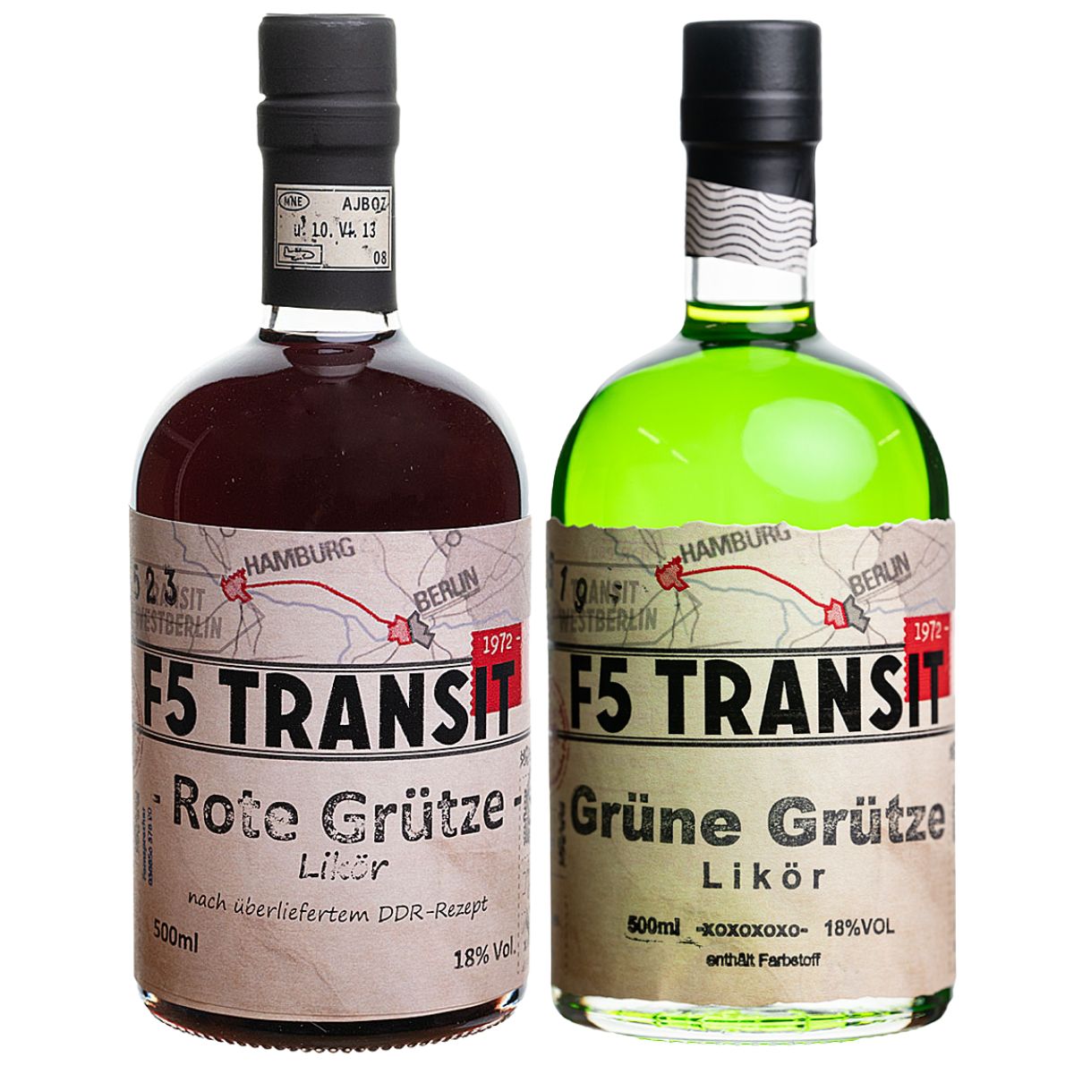 Grune-Grutze-Rote-Grutze Rote Grütze & Grüne Grütze Likör (SET)