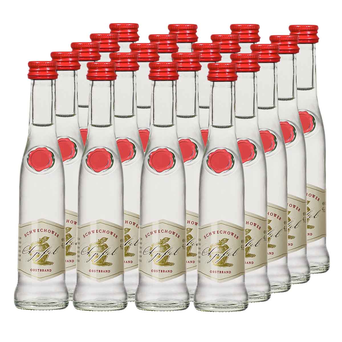 Schwechower-Apfelobstbrand-Ration-0-04ltr Obstbrand Apfel 20x4cl (40%Vol) - RATION