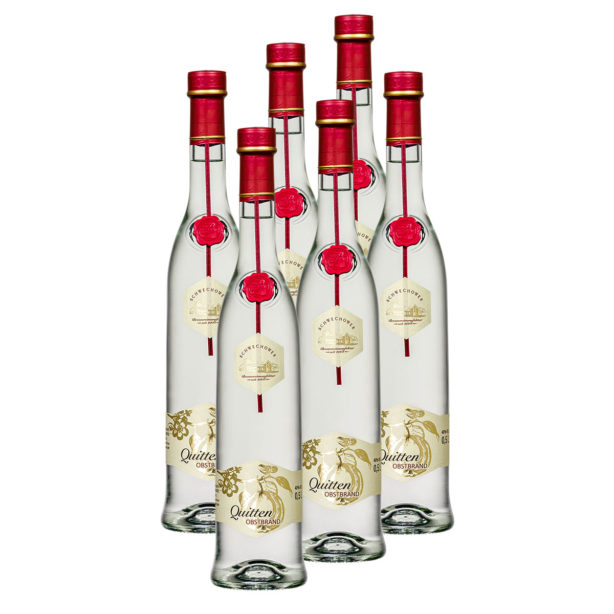 6-x-Obstbrand-QUITTE-0-5l-40-Vol-Quittenbrand 6 x Obstbrand QUITTE 0.5l (40%Vol.) - Quittenbrand