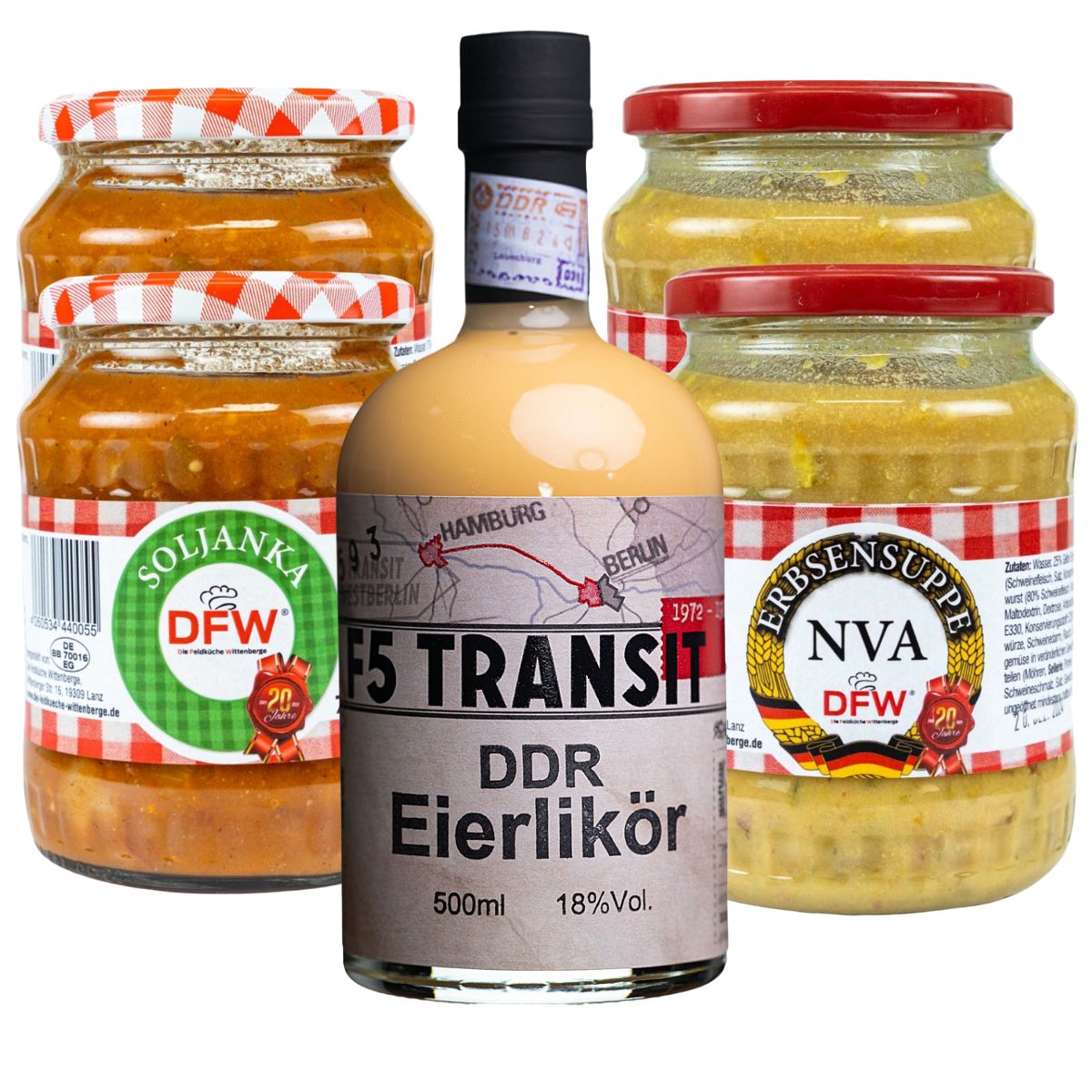 TransitPaket - DDR-Eierlikör + DFW Soljanka NVA-Erbsensuppe (001)