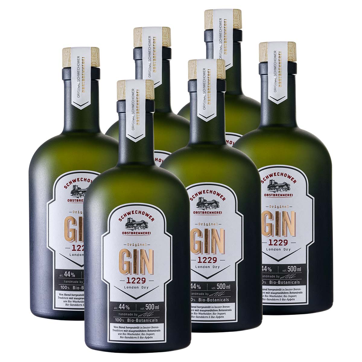 6x-Gin-London-Dry-1229-0-5l 6 x Original GIN 1229 0.5l  (44%Vol.) London Dry Gin