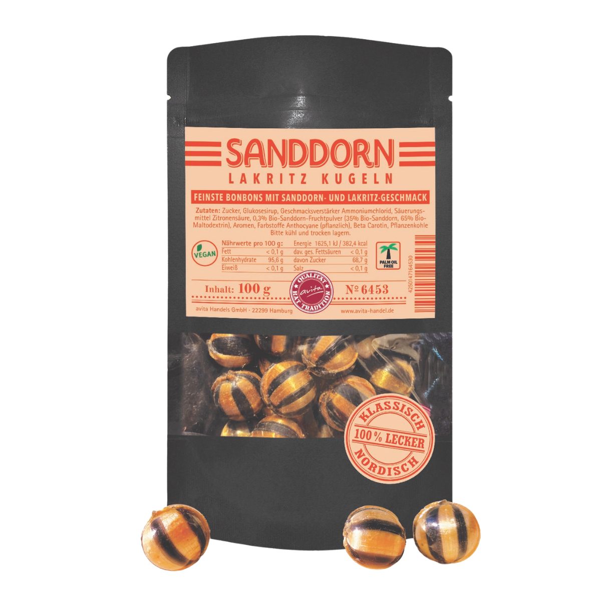 Sanddorn Lakritz Kugeln 6453 100g