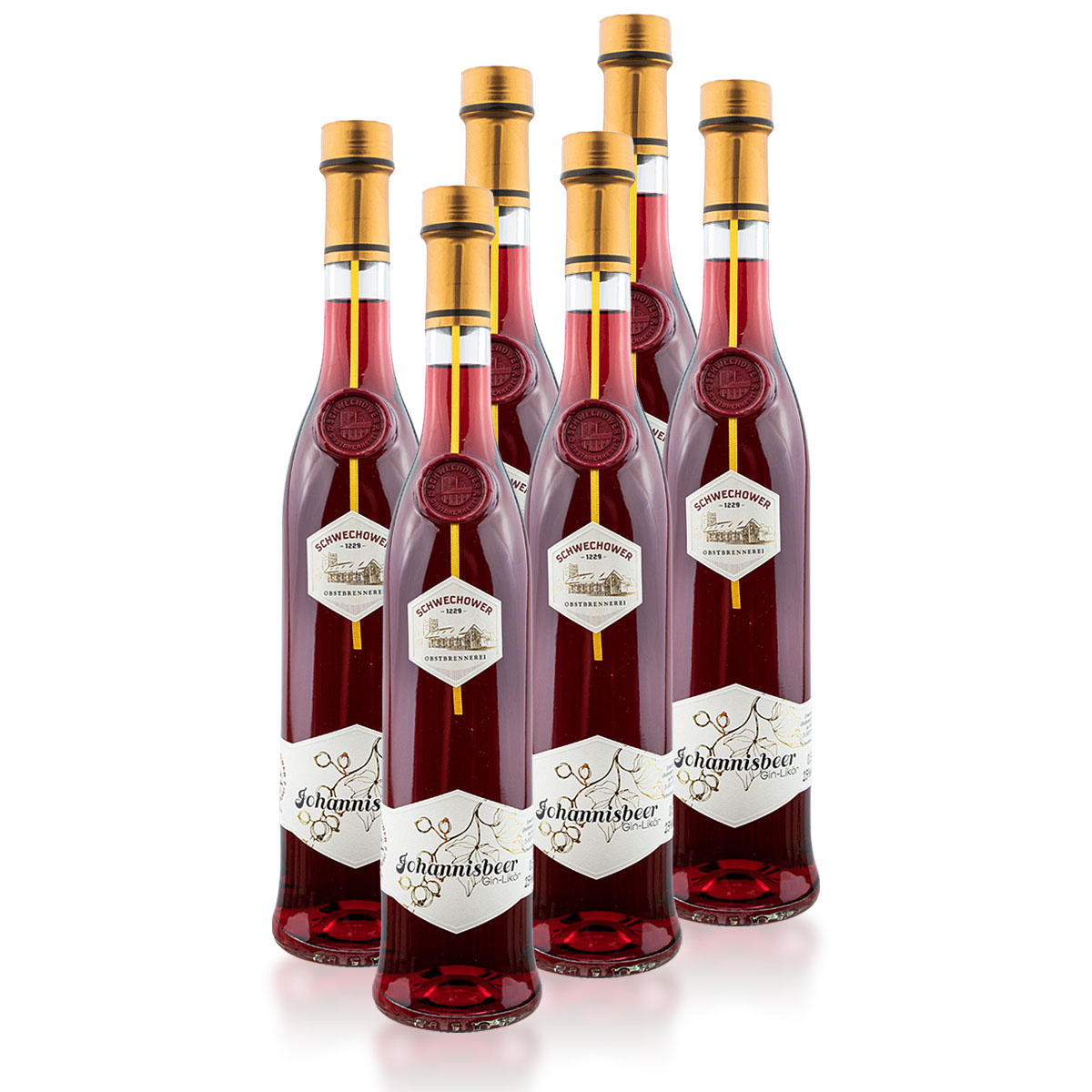 6er-Johannisbeer 6 x Gin-Likör Johannisbeere (25%Vol.) 0.5l