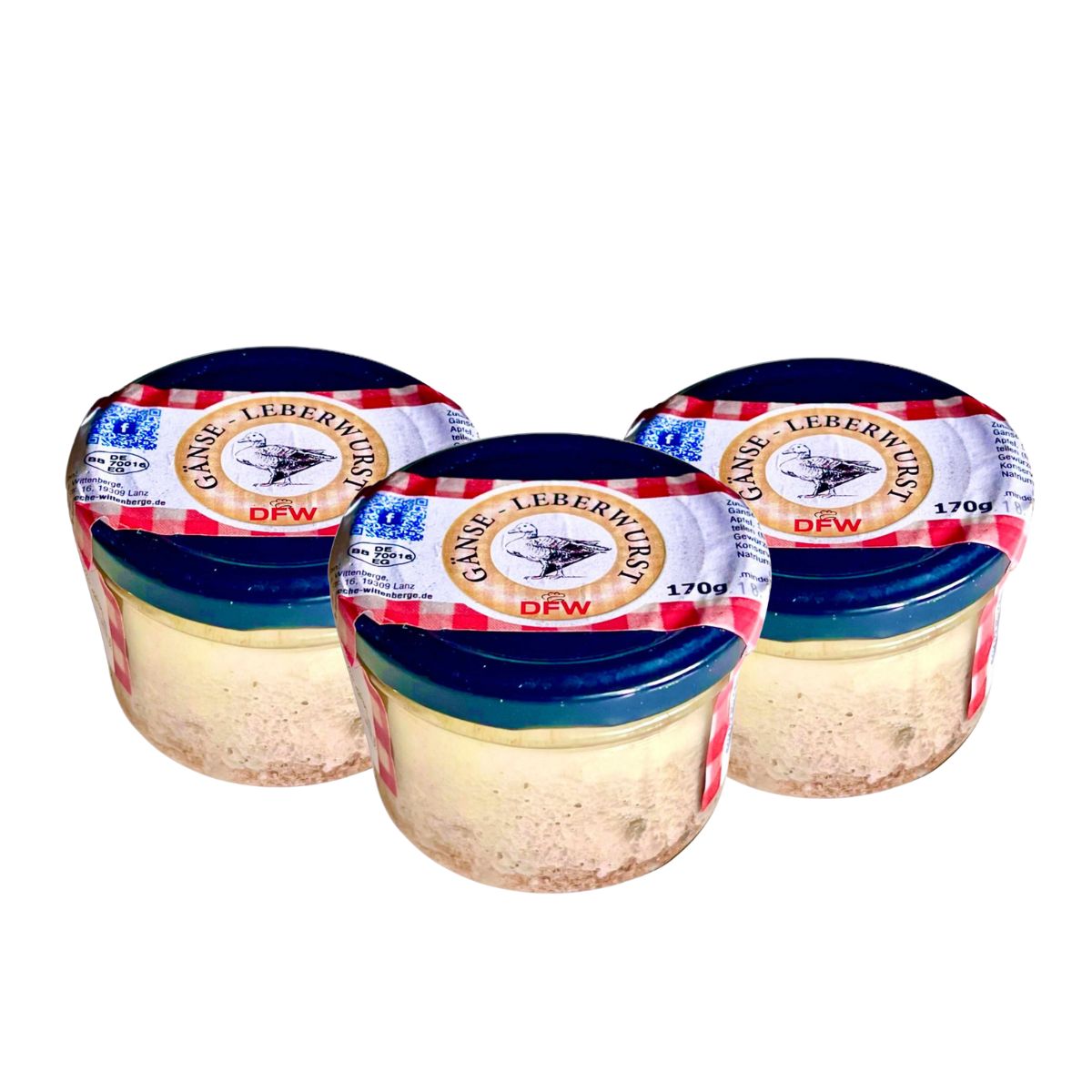 Gänse Leberwurst 3x170g (Glas), DFW - RATION