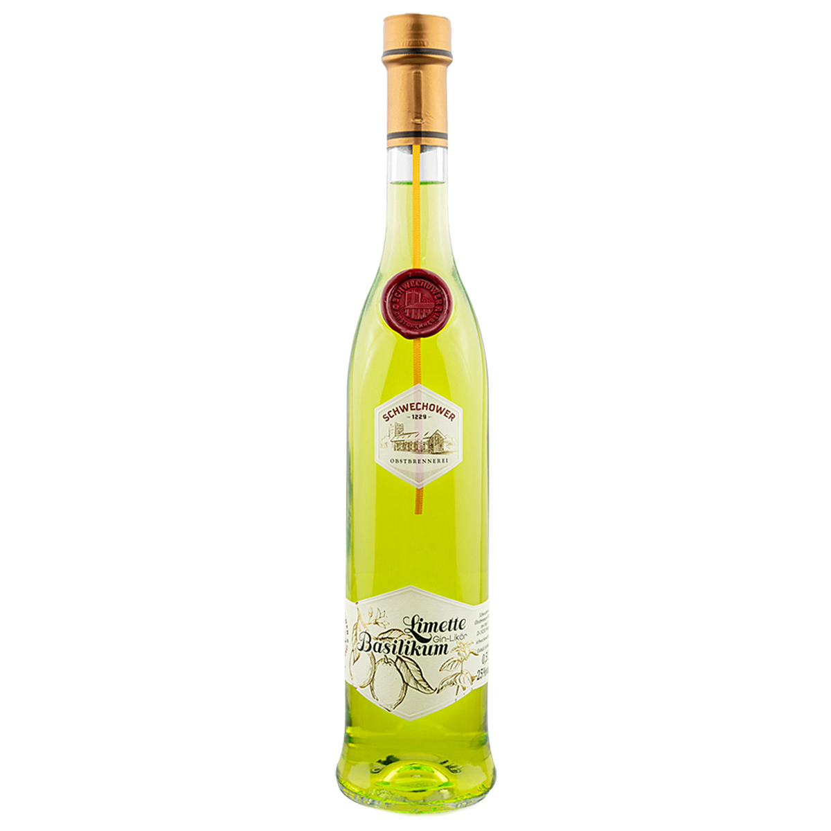 Limette-Basilikum-0-5l Gin-Likör Limette-Basilikum 0.5l (25%Vol.)