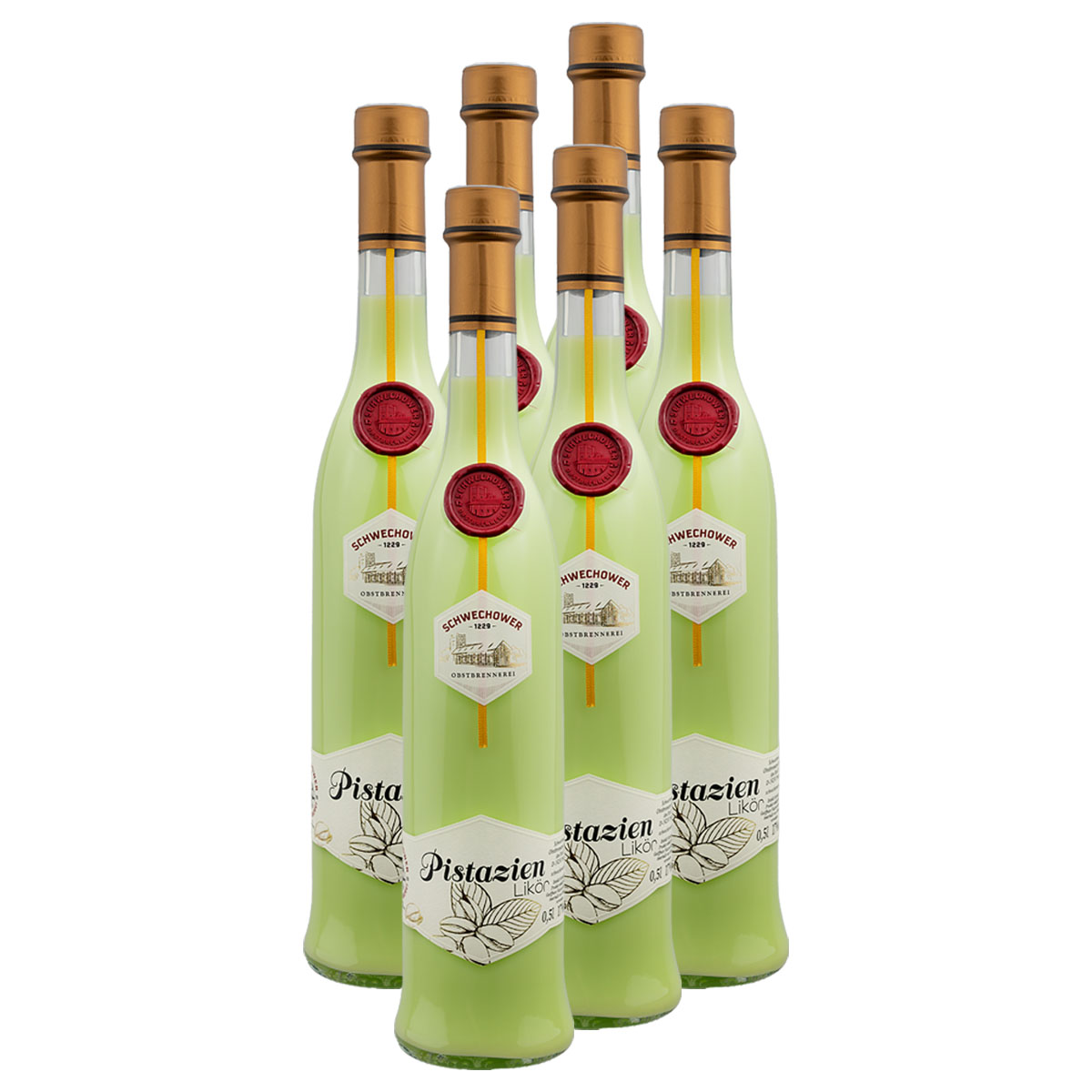 6er-Pistazienlikor-0-5l 6 x Likör Pistazie (17%Vol.) - Pistazienlikör (cremig) 0.5l