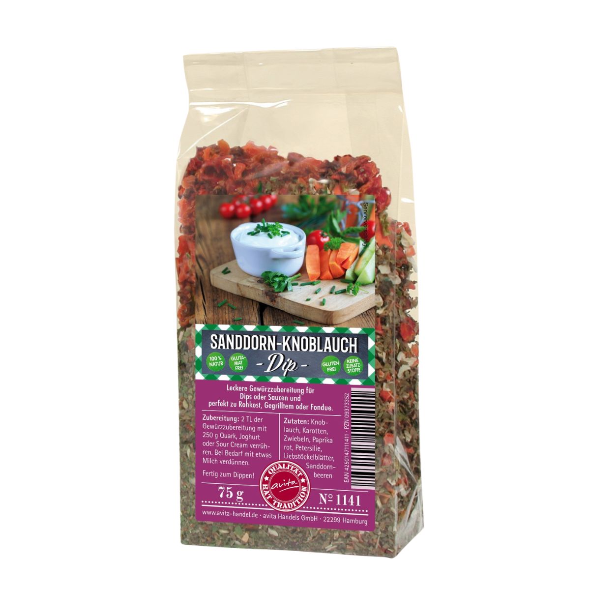 Sanddorn-Knoblauch-Dip 75g