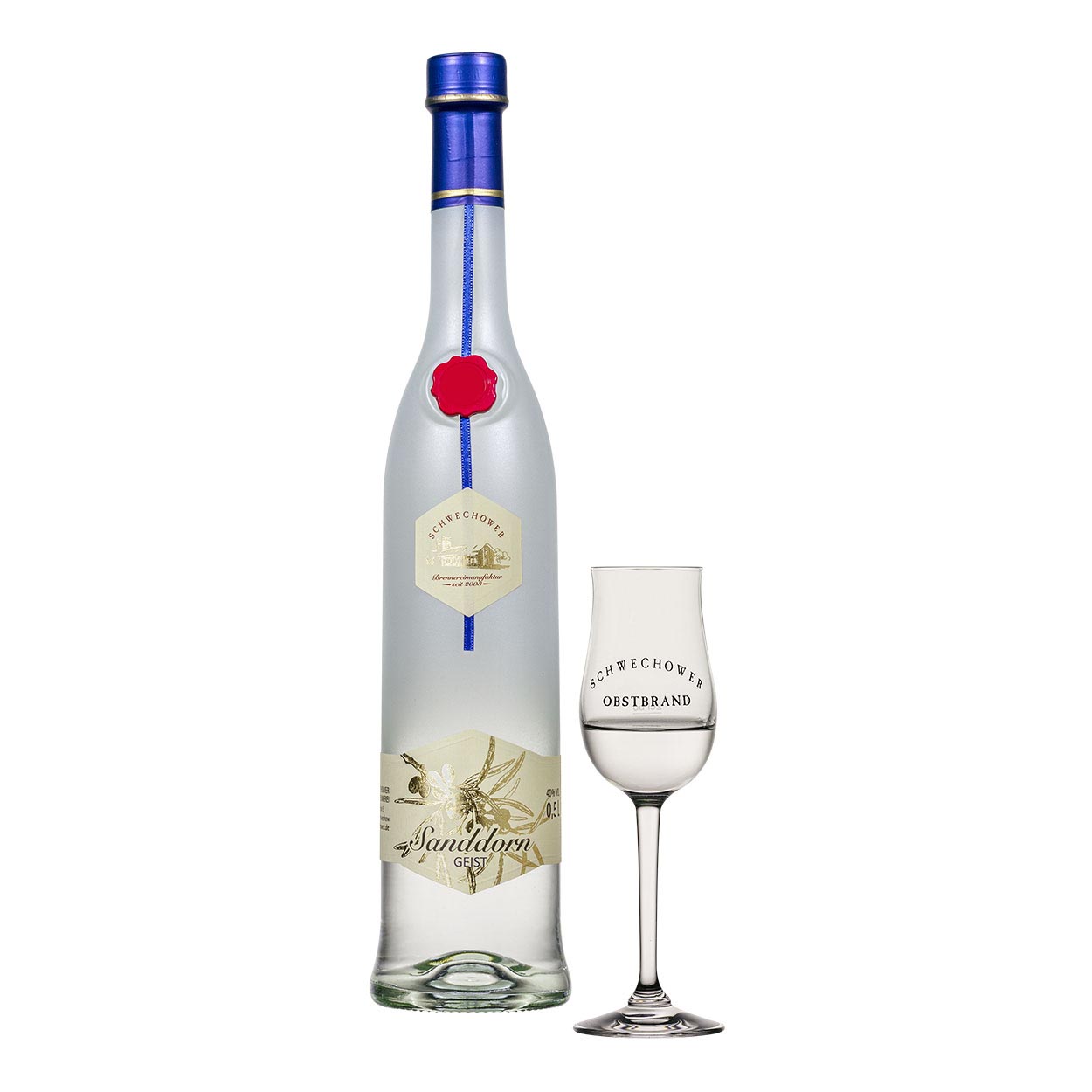 Schwechower-Sanddorn-Geist-500ml-2 Schwechower Sanddorngeist kaufen - Bester Obstgeist aus Sanddorn