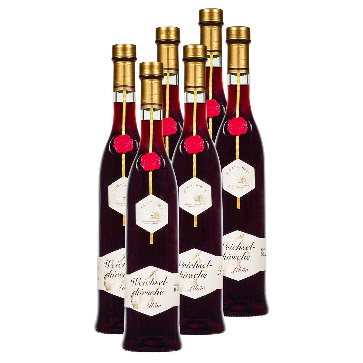 6-x-Likor-Weichselkirsche-22-Vol-Kirschlikor-0-5l 6 x Likör Weichselkirsche (22%Vol.) - Kirschlikör 0.5l