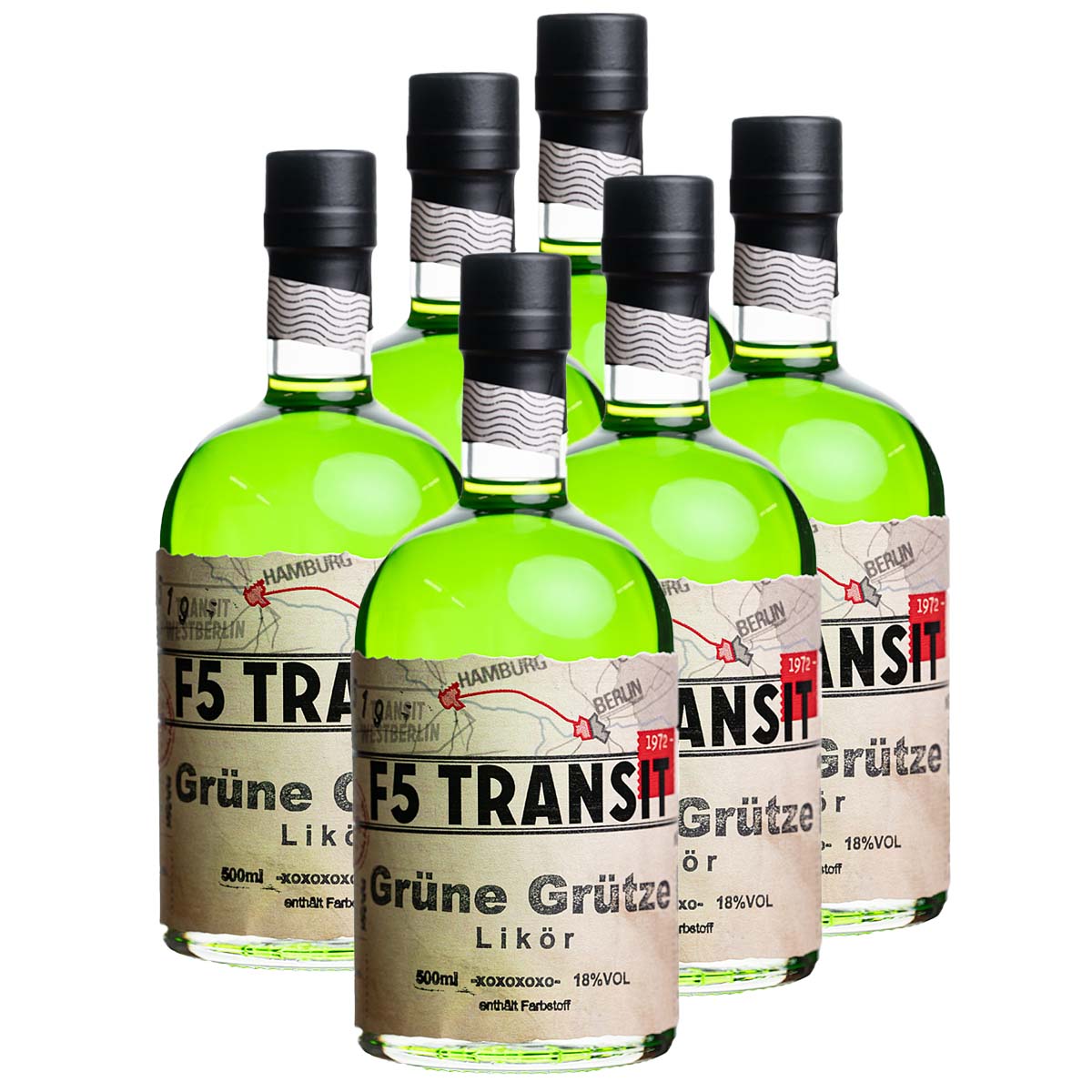 Grüne Grütze Likör 6x0.5l (18%Vol) No. 5519 - RATION Grüne Grütze Likör 6x0.5l (18%Vol) No. 5519 - RATION