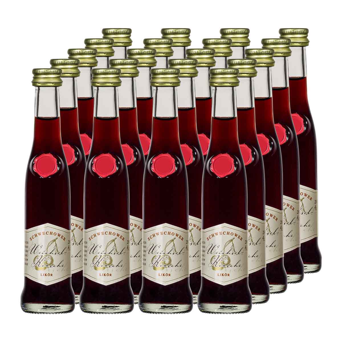 Schwechower-Ration-Likor-Weichselkirsche-0-04l Likör Weichselkirsche 20x4cl (22%Vol) - RATION