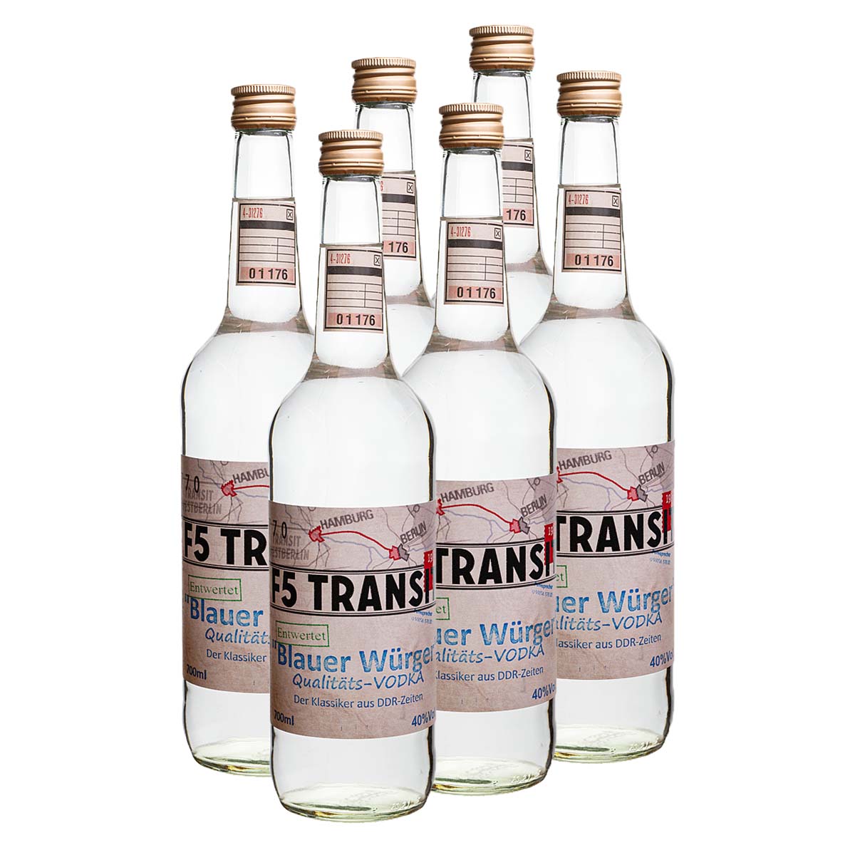 Vodka Blauer Würger 6x0.7l (40%Vol) No. 5770 - RATION Vodka Blauer Würger 6x0.7l (40%Vol) No. 5770 - RATION