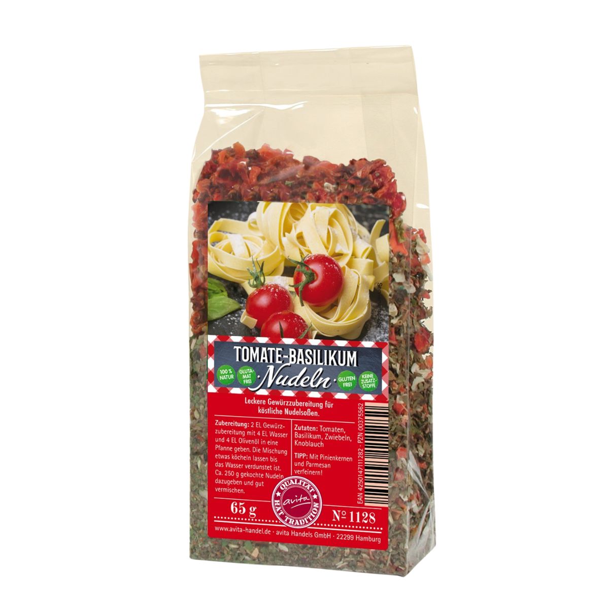 Gewürz-Mischung für Nudeln Tomate-Basilikum 65g