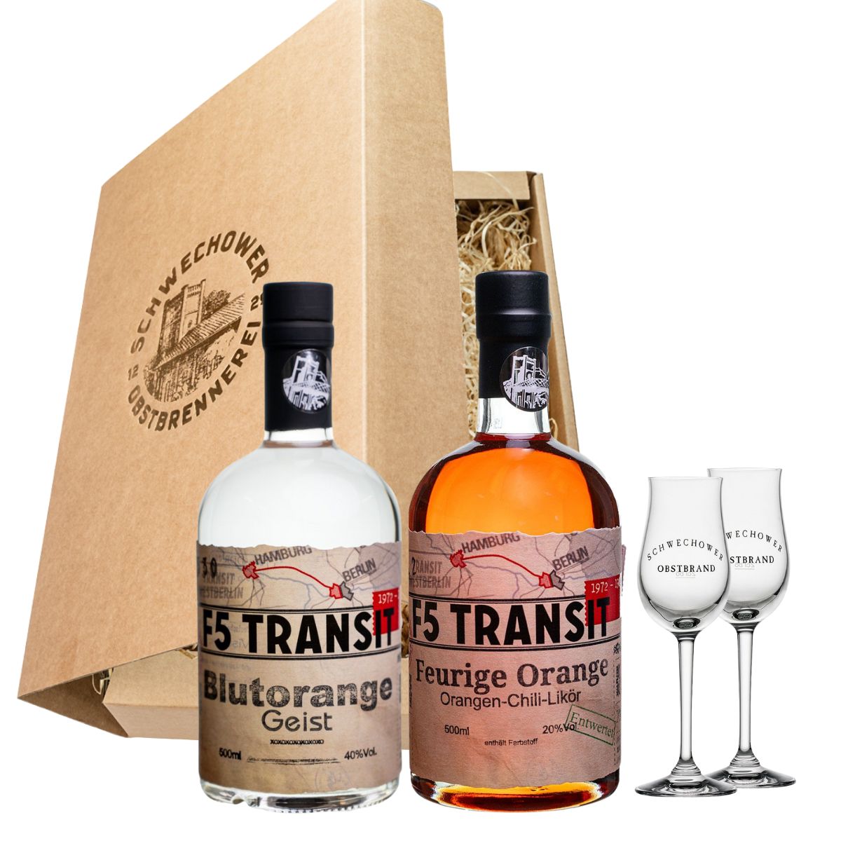 Schnapsgeschenk Nr. 15248 | Orange Geist + Likör