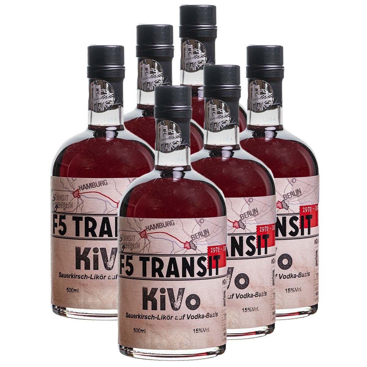 KiVo Kirsche-Vodka Likör 6x0.5l (15%Vol) No. 5525 - RATION