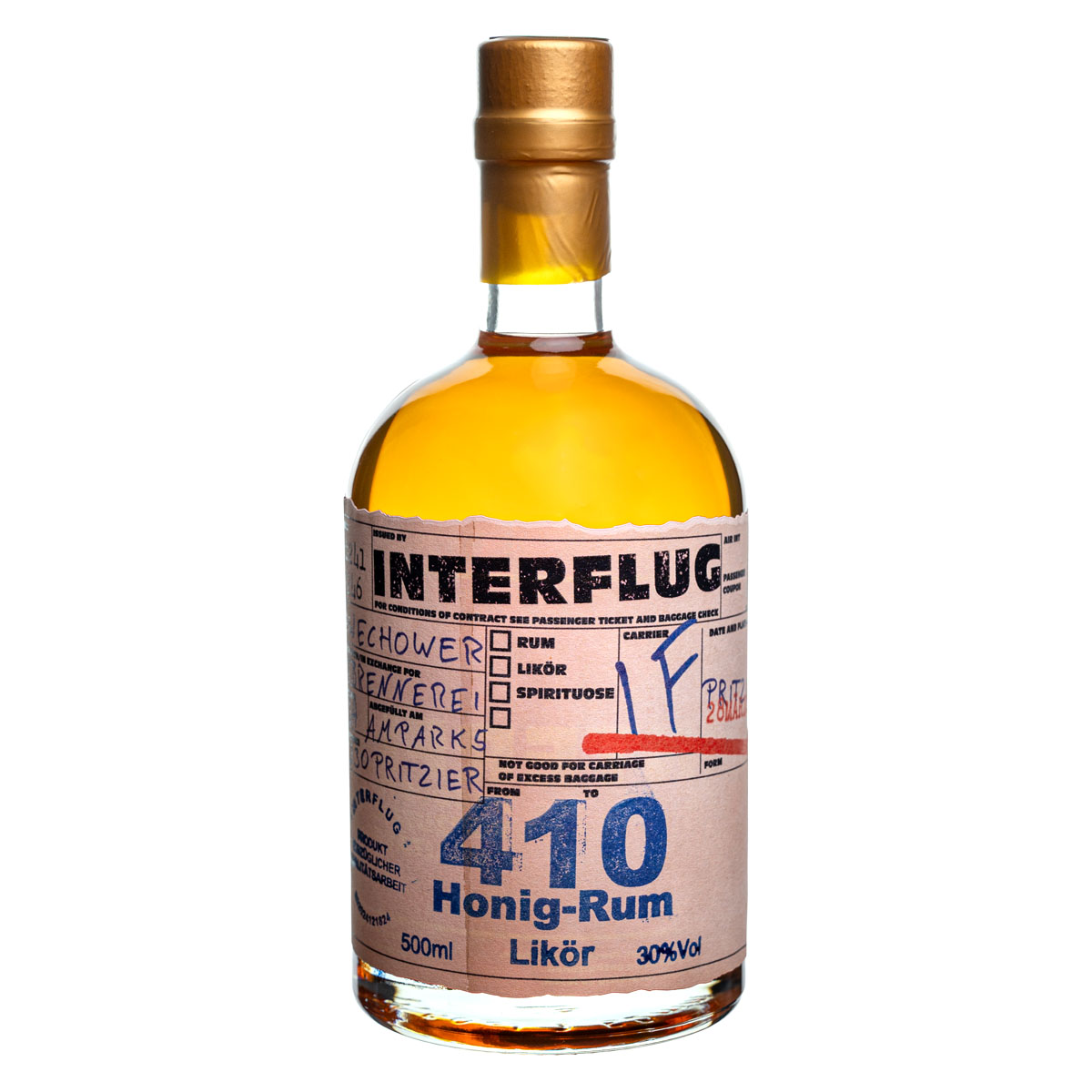 Interflug 410 Honig-Rum Likör 0.5l (30%Vol) IF410