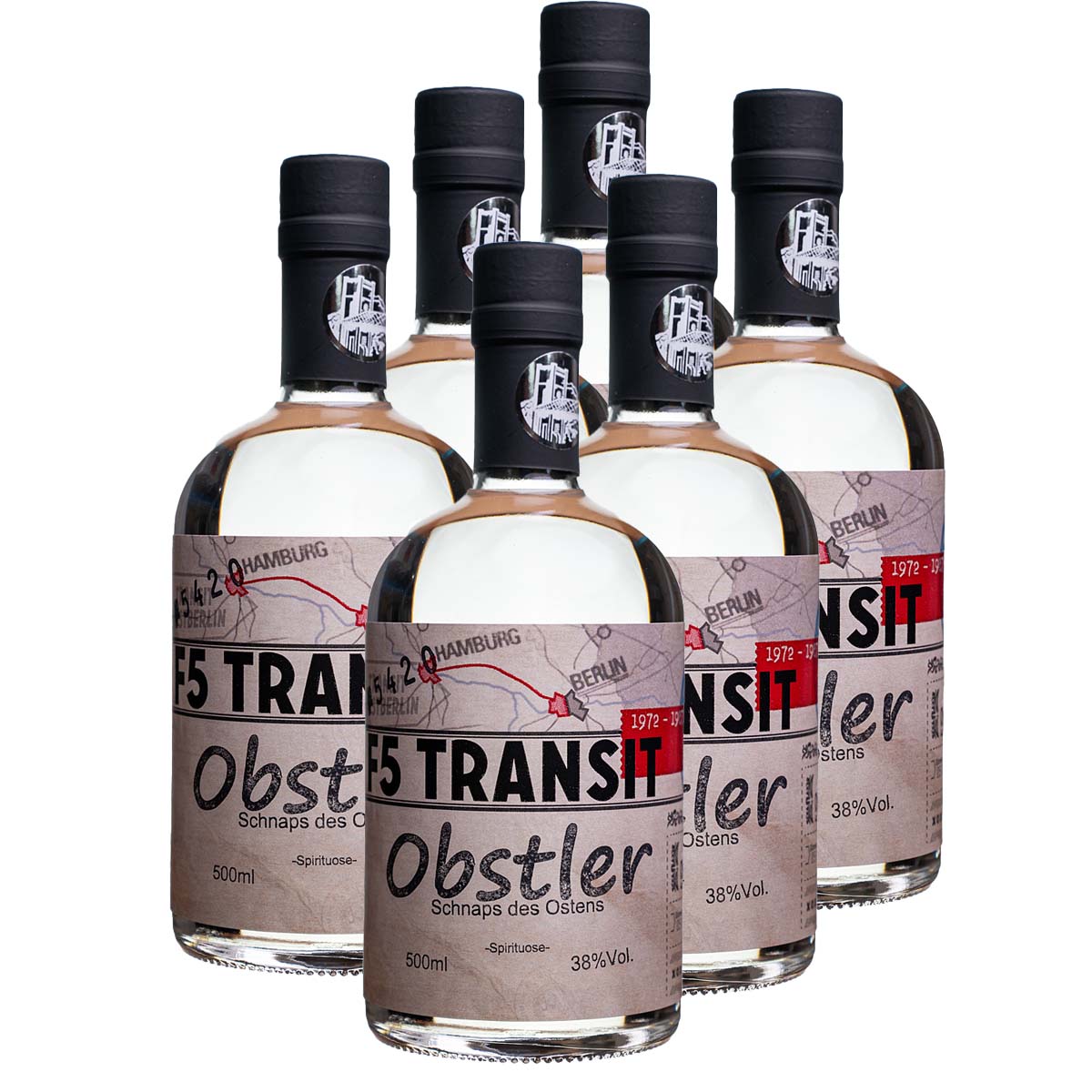Obstler (Apfel / Birne) 6x0.5l (38%Vol) No. 5420 - RATION Obstler (Apfel / Birne) 6x0.5l (38%Vol) No. 5420 - RATION