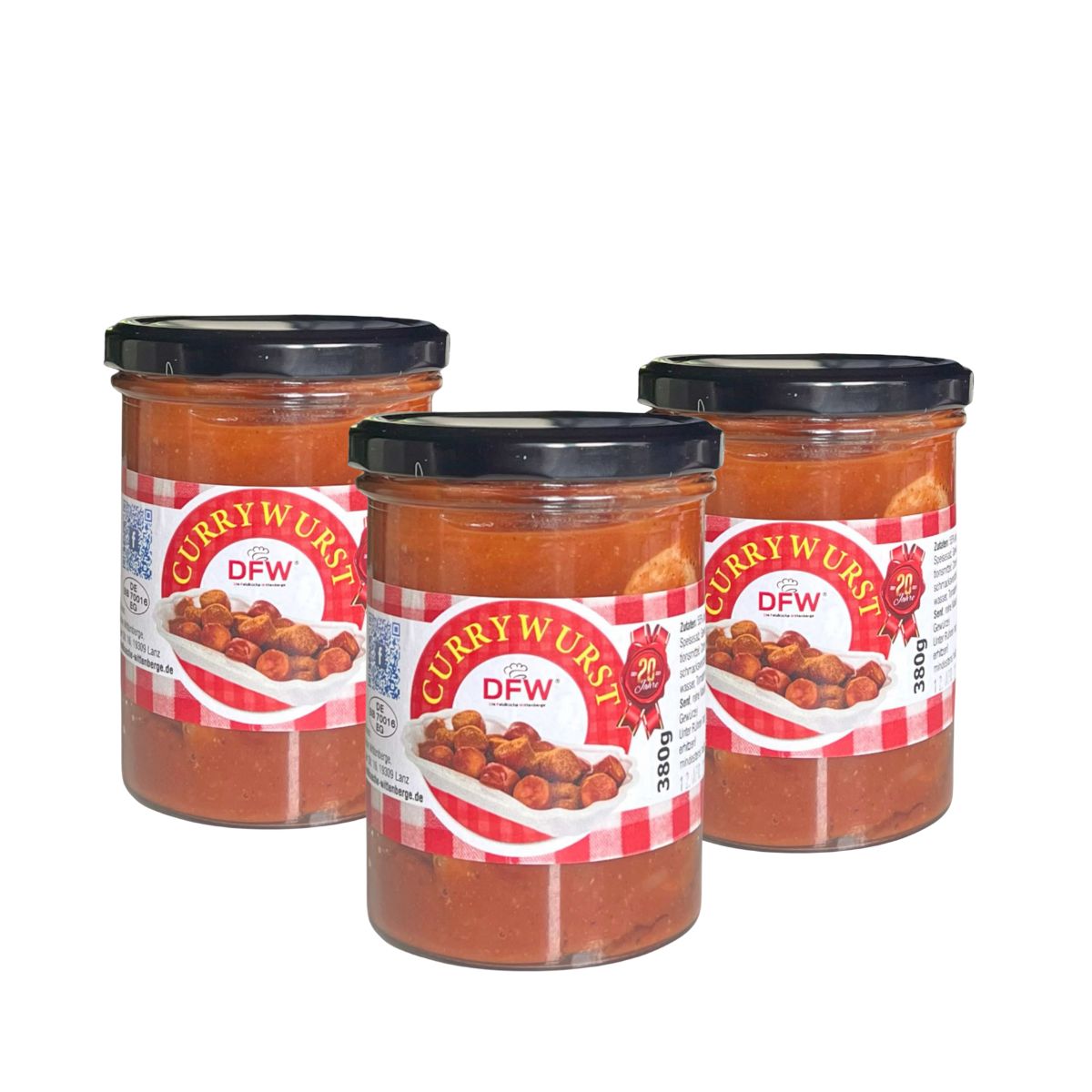 Currywurst mit Soße 3x380g (Glas), DFW - RATION