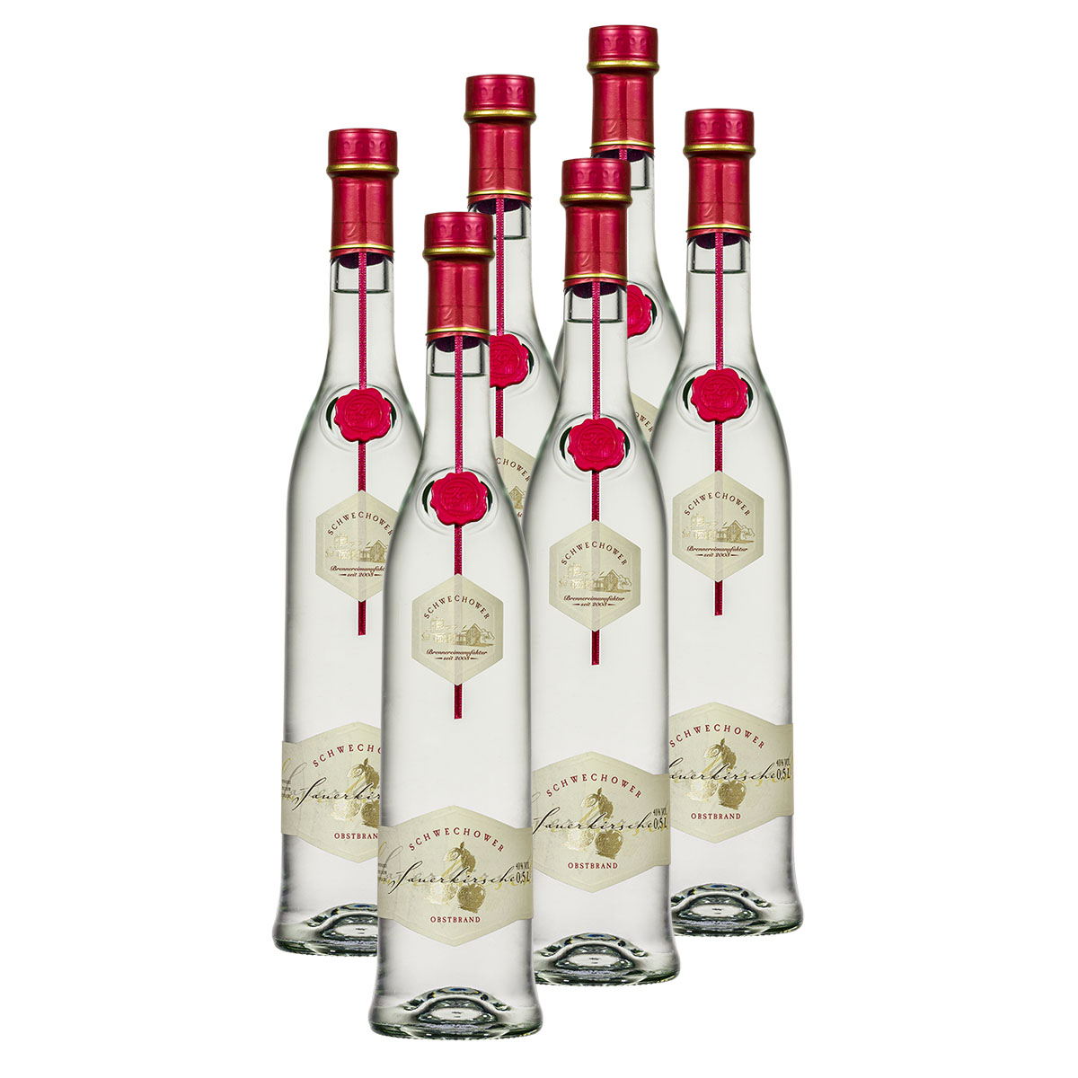 6-x-Obstbrand-SAUERKIRSCHE-0-5l-40-Vol-Sauerkirschbrand 6 x Obstbrand SAUERKIRSCHE 0.5l (40%Vol.) - Sauerkirschbrand