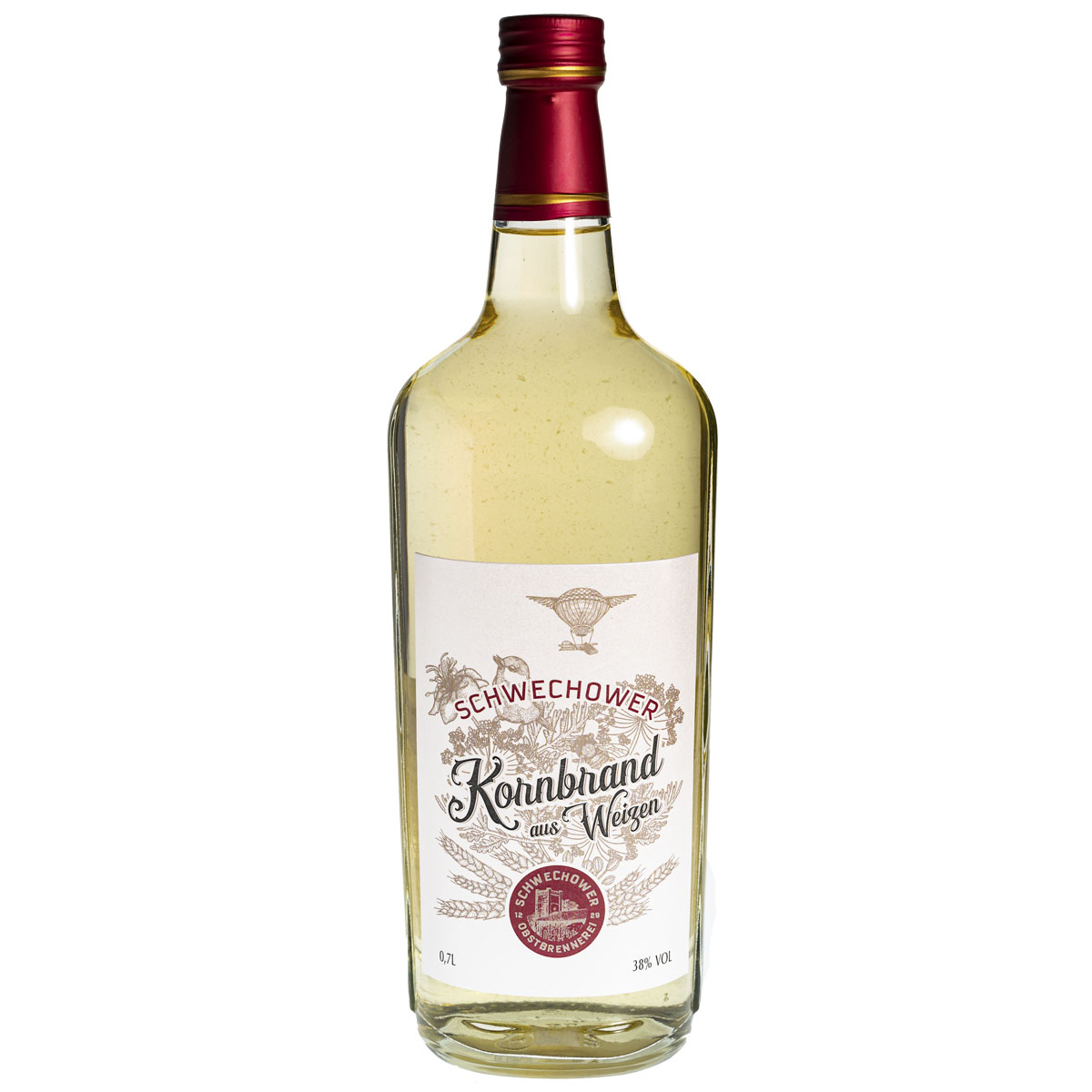 Schwechower-Kornbrand-aus-Weizen-0-7l Schwechower Kornbrand aus Weizen (Weizenkorn)